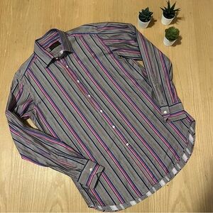 Etro Milano Men’s Cotton Striped Long Sleeve Dress Shirt